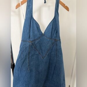 ARULA Blue Denim Halter Dress